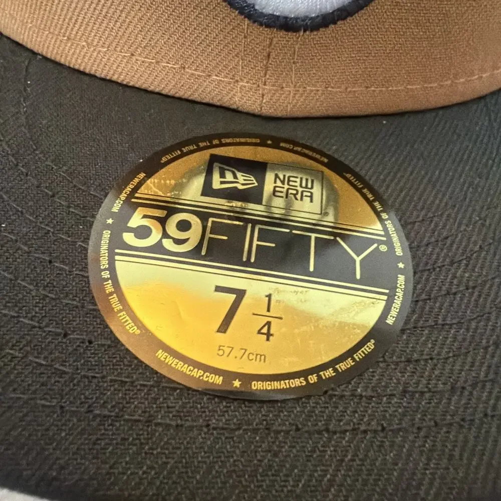 New Era 59FIFTY Milwaukee Brewers Fitted Hat MLB Brown/Black Size 7 1/4